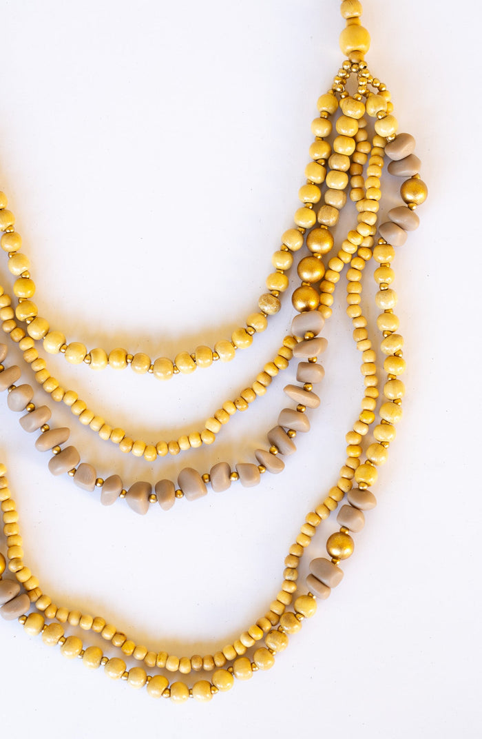 Wood & Resin Multi Strand Necklace | Shop Bali Queen