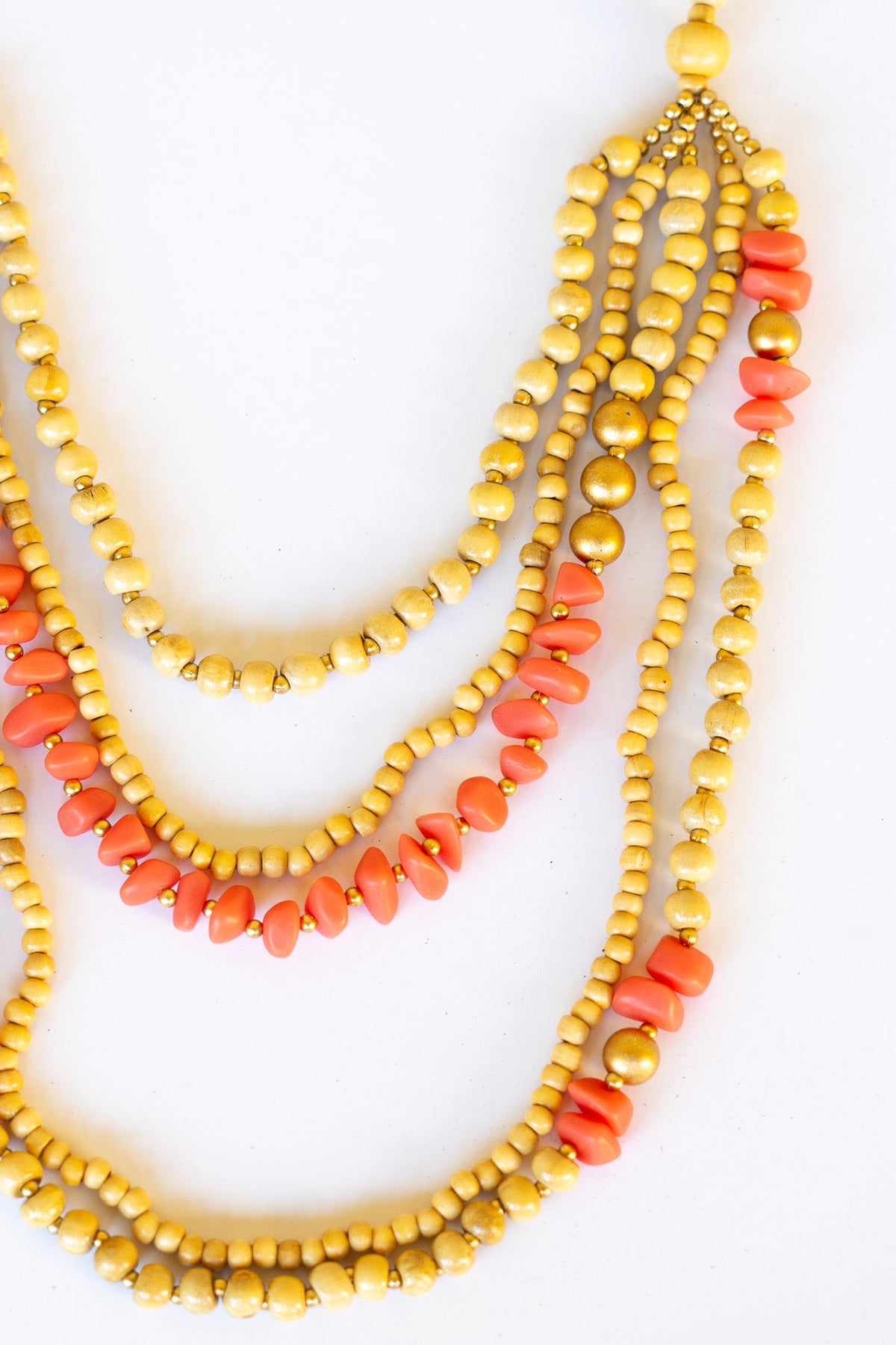 Wood & Resin Multi Strand Necklace | Shop Bali Queen
