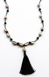 Black Wood Cowrie Tassel Necklace | Shop Bali Queen
