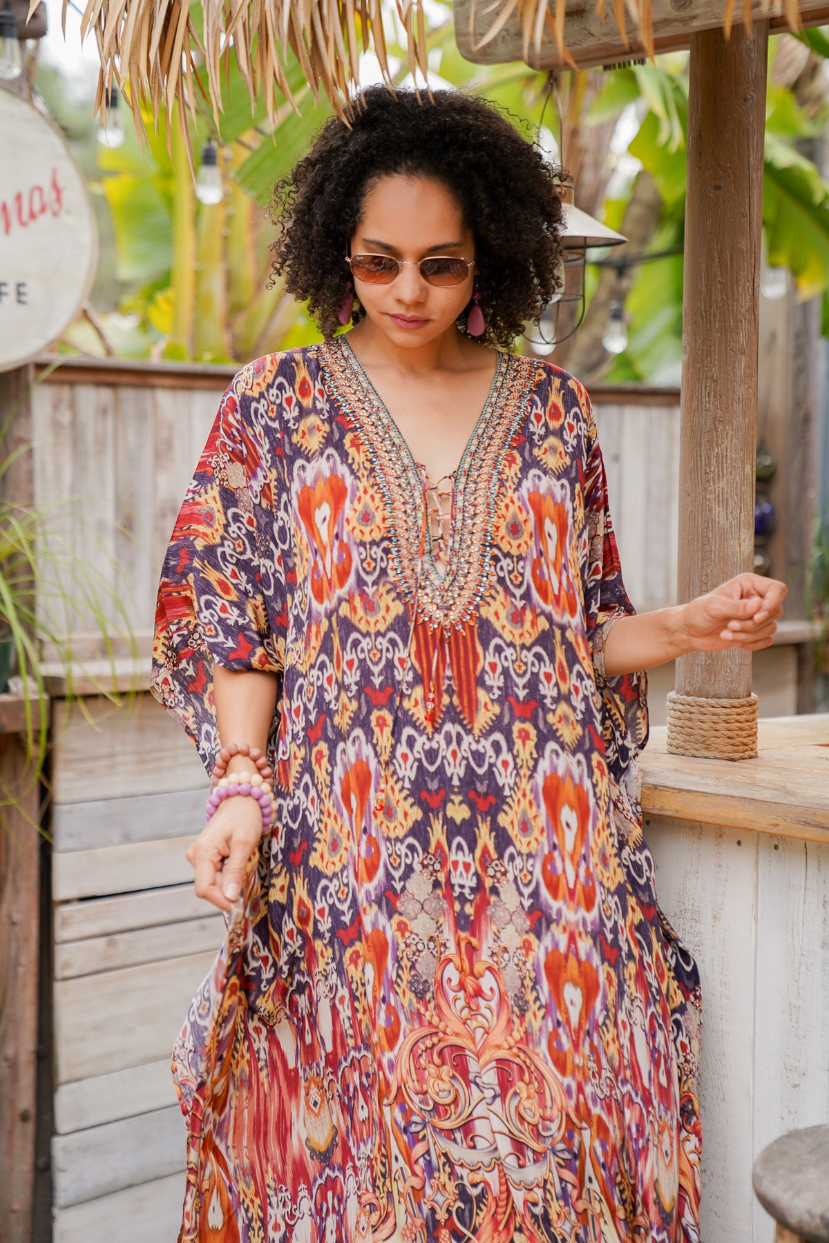 Bombay Jeweled Long Caftan | Shop Coco Rose Boutique Beach & Resort Wear