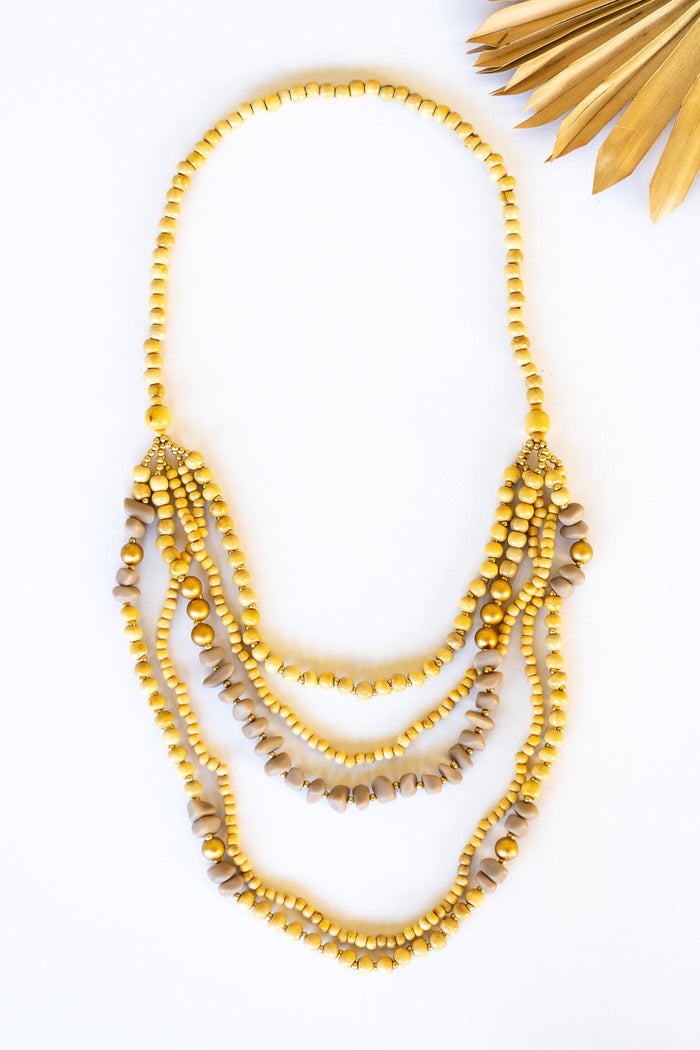 Wood & Resin Multi Strand Necklace | Shop Bali Queen
