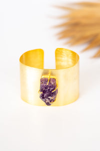 Dasha Amethyst Golden Cuff | Shop Bali Queen