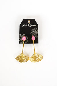 Dasha Pink Lotus Drop Earring | Shop Bali Queen
