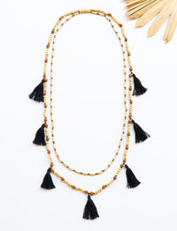 Lilo Layered Wooden Tassel Necklace | Shop Bali Queen