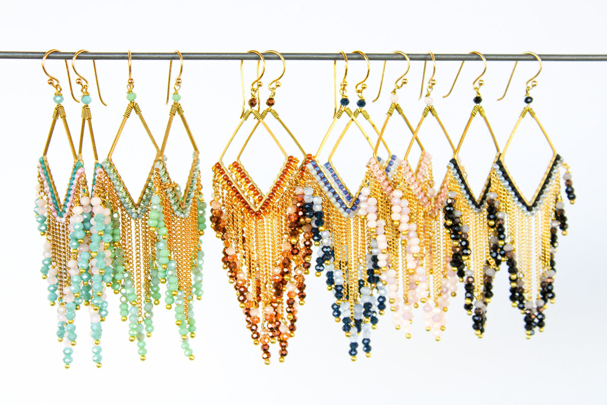 Fringe Thai Crystal Earrings | Shop Coco Rose Boutique Beach & Resort Wear