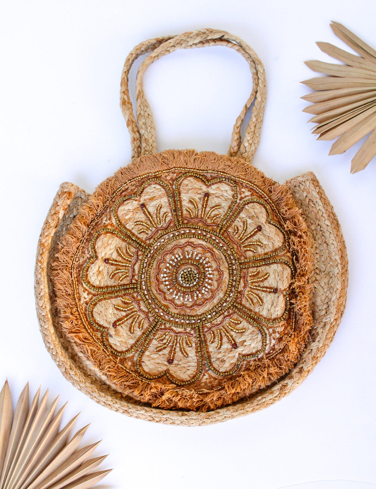 Boho Jute Flower Tote | Shop Coco Rose Boutique Beach & Resort Wear