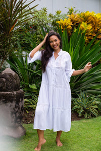 Eyelet Gypsy Tiered Midi Dress | Shop Coco Rose Boutique Beach & Resort Wear