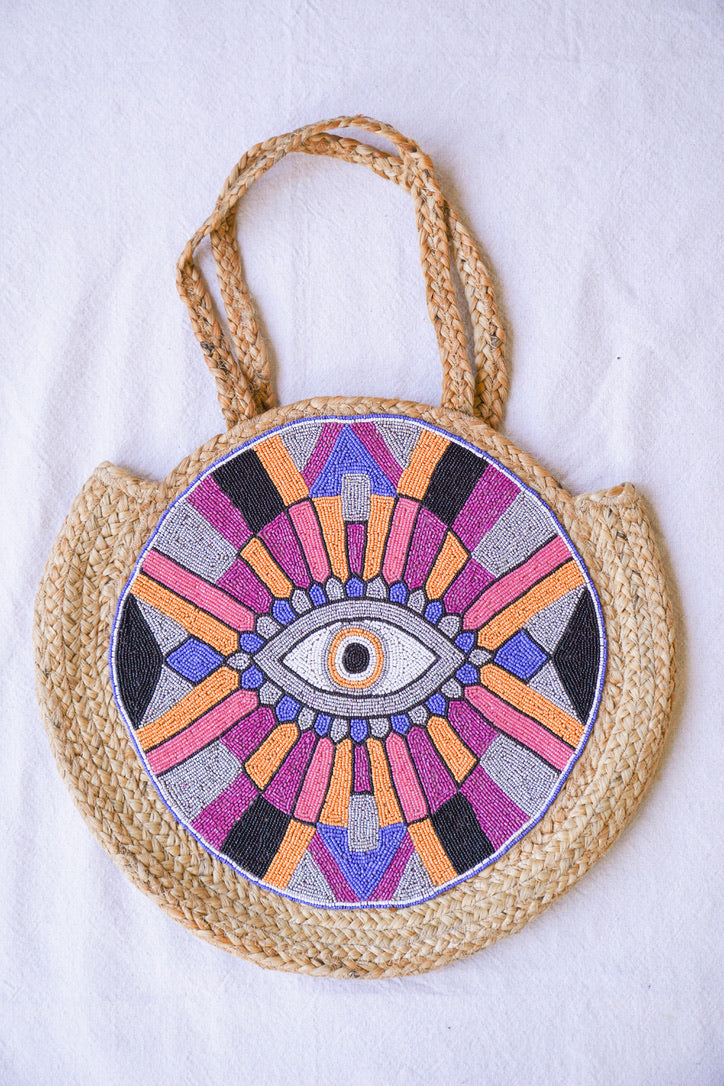 Evil Eye Jute Bag | Shop Coco Rose Boutique Beach & Resort Wear