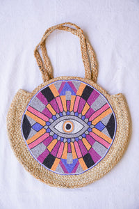 Evil Eye Jute Bag | Shop Coco Rose Boutique Beach & Resort Wear