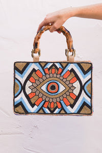 Boho Burlap Evil Eye Purse | Shop Coco Rose Boutique Beach & Resort Wear