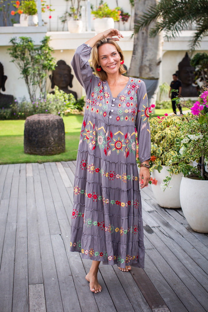 Tula Dress One Size / Charcoal / Rayon