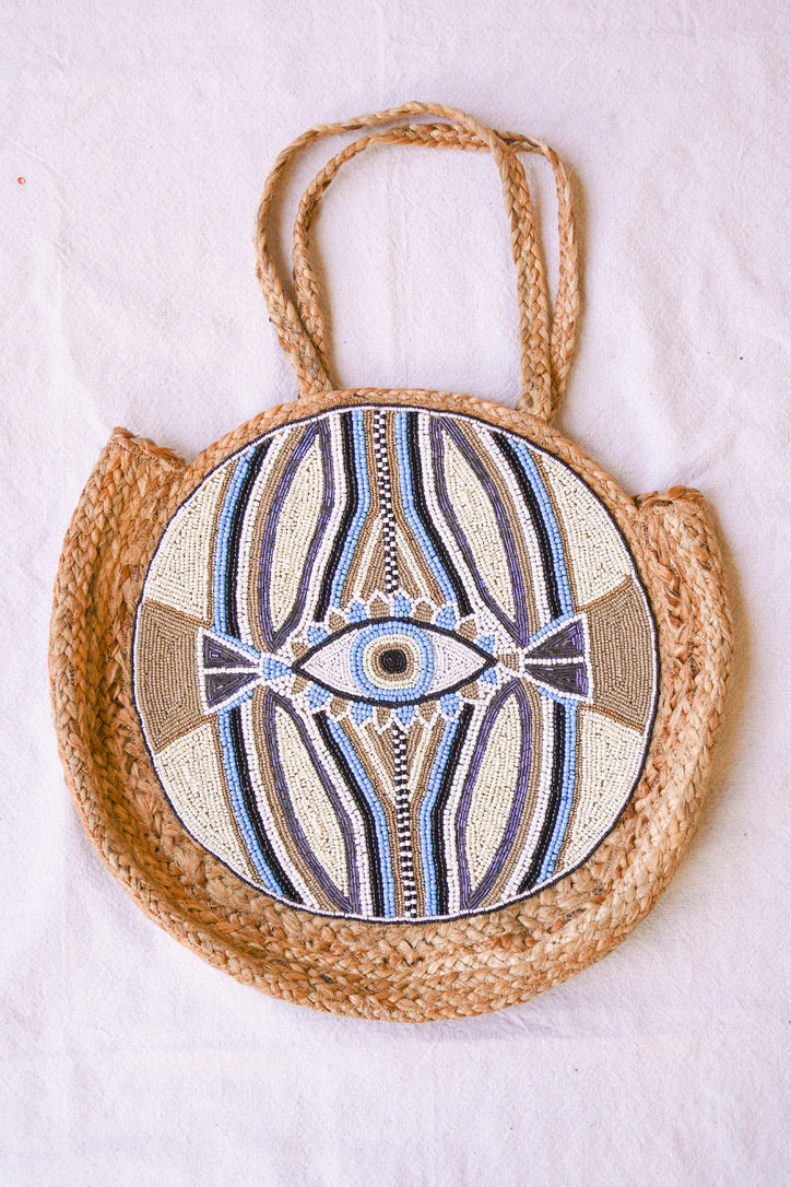Evil Eye Jute Bag | Shop Coco Rose Boutique Beach & Resort Wear
