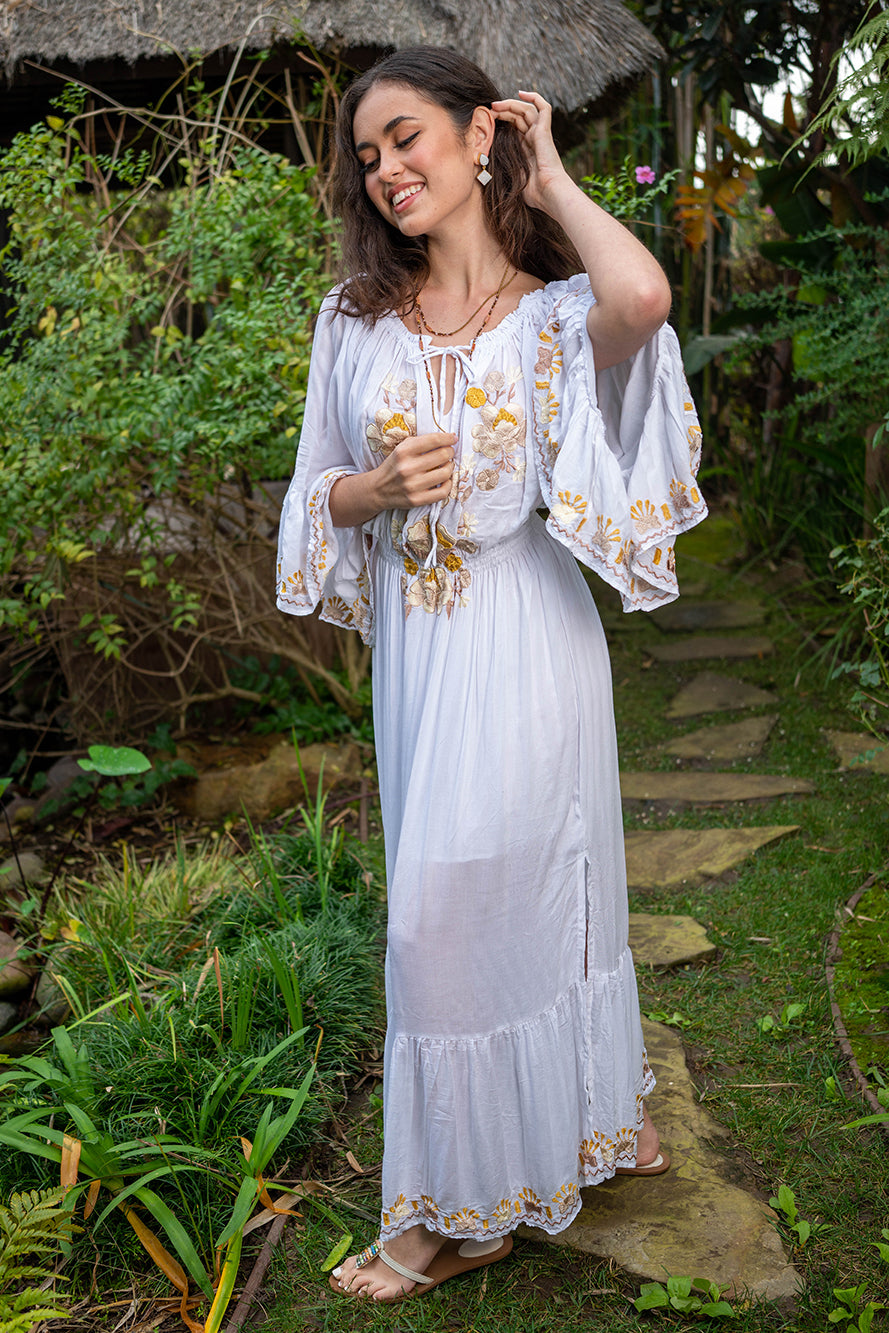 Miranda Maxi | Vacation Ready Maxi Dresses Boho Chic Styles | Coco Rose One Size / White / Rayon Miranda Maxi | Vacation Ready Maxi Dresses Boho Chic Styles | Coco Rose One Size / White / Rayon