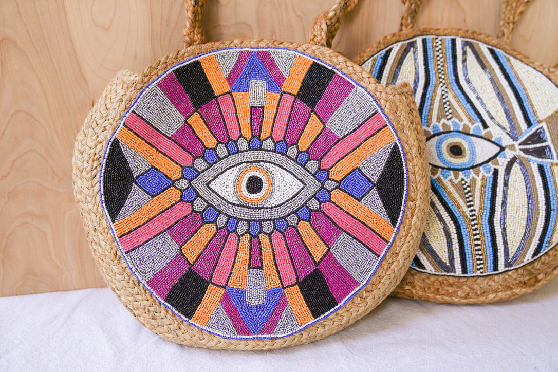 Evil Eye Jute Bag | Shop Coco Rose Boutique Beach & Resort Wear