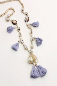 Cowrie Shell and Tassel Necklace With Wood Beads | Shop Coco Rose Boutique Beach & Resort Wear