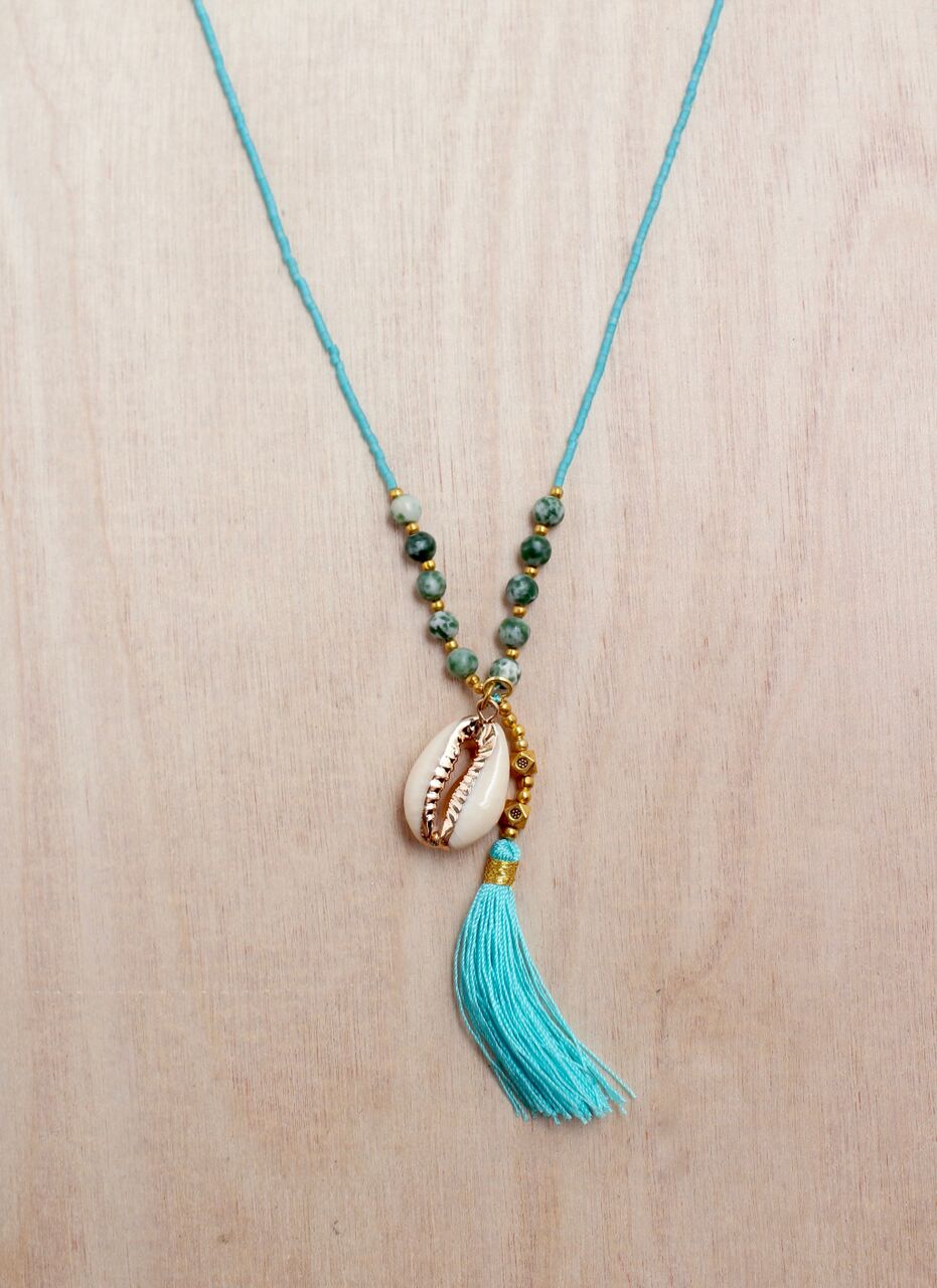 Gold Cowrie Tassel Necklace | Shop Coco Rose Boutique Beach & Resort Wear