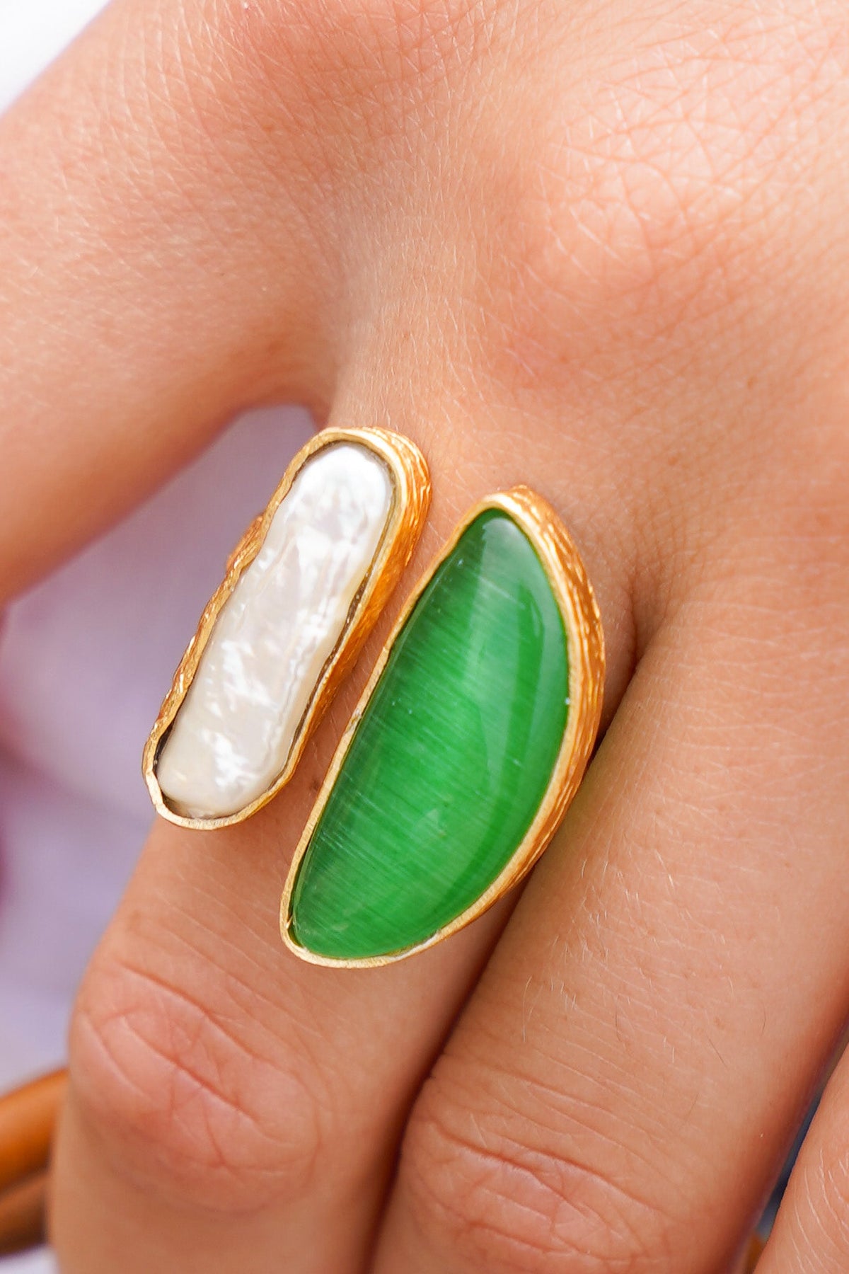 Dasha Pearl & Jade Ring | Shop Bali Queen