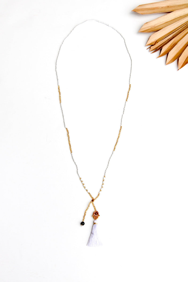 Happy Hamsa Tassel Necklace | Shop Bali Queen