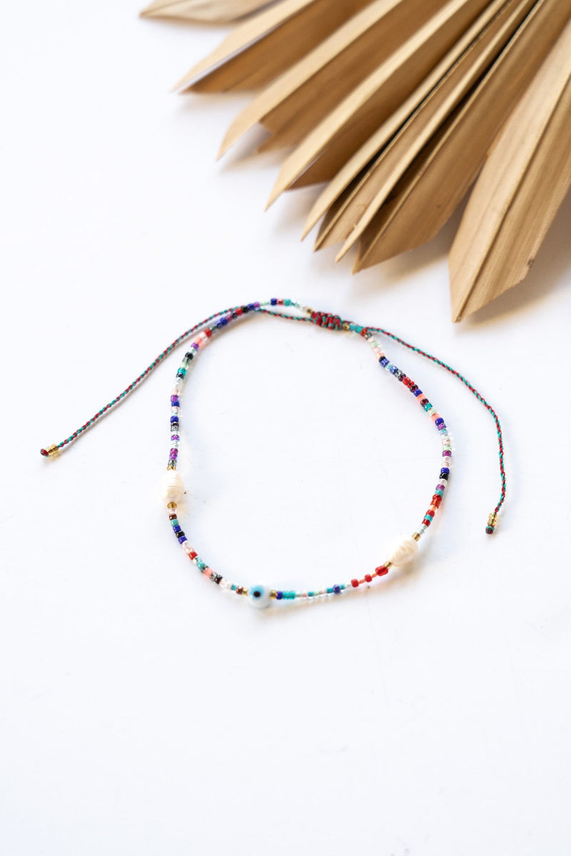 Rainbow Evil Eye Anklet | Shop Coco Rose Boutique Beach & Resort Wear