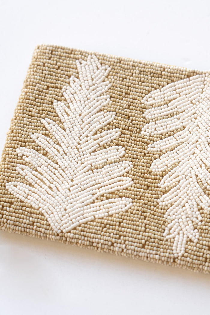 Ivory Palm Large Beaded Clutch | Shop Coco Rose Boutique Beach & Resort Wear