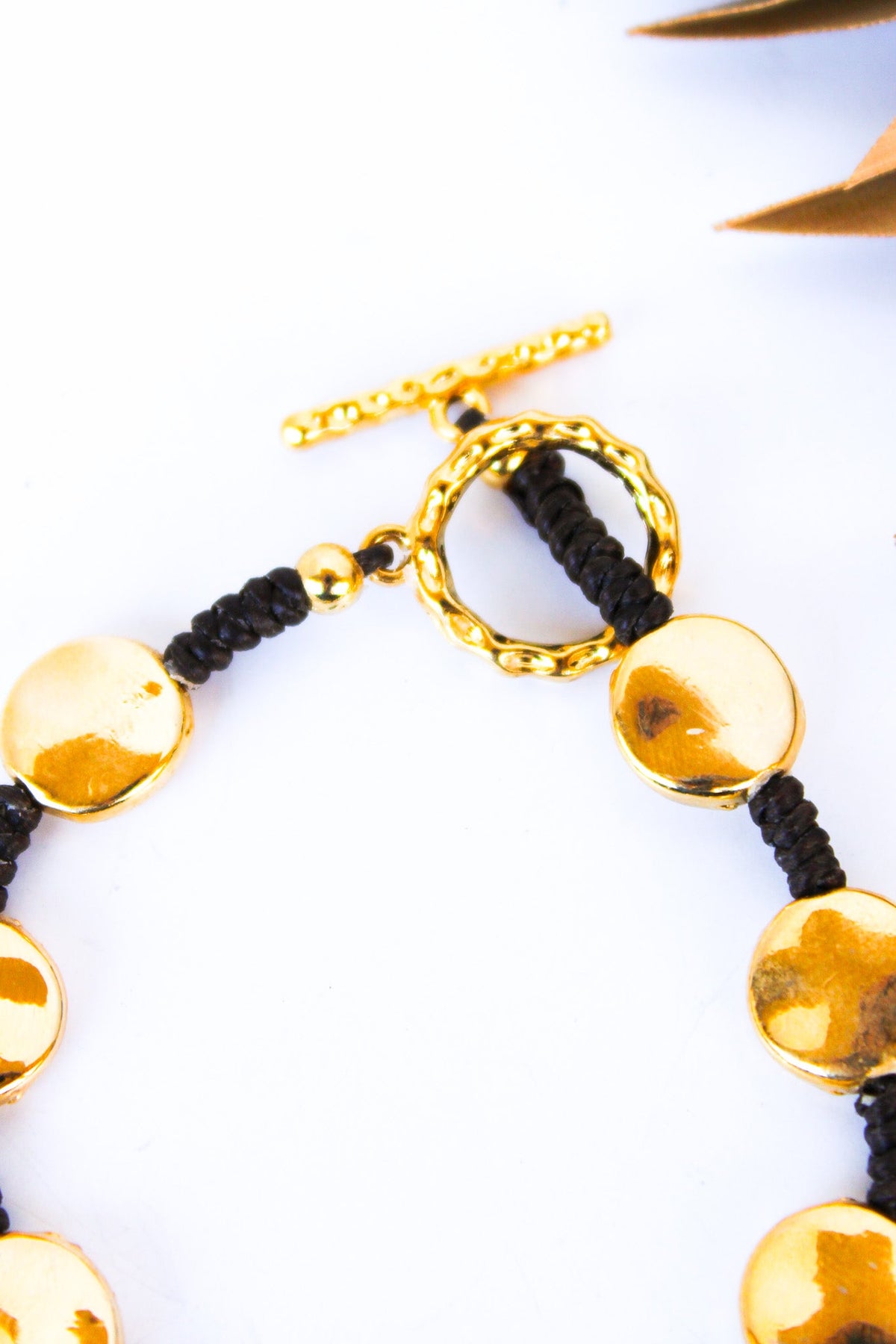 Hammered Circle Gold Alloy SS Bracelet #5 | Shop Bali Queen