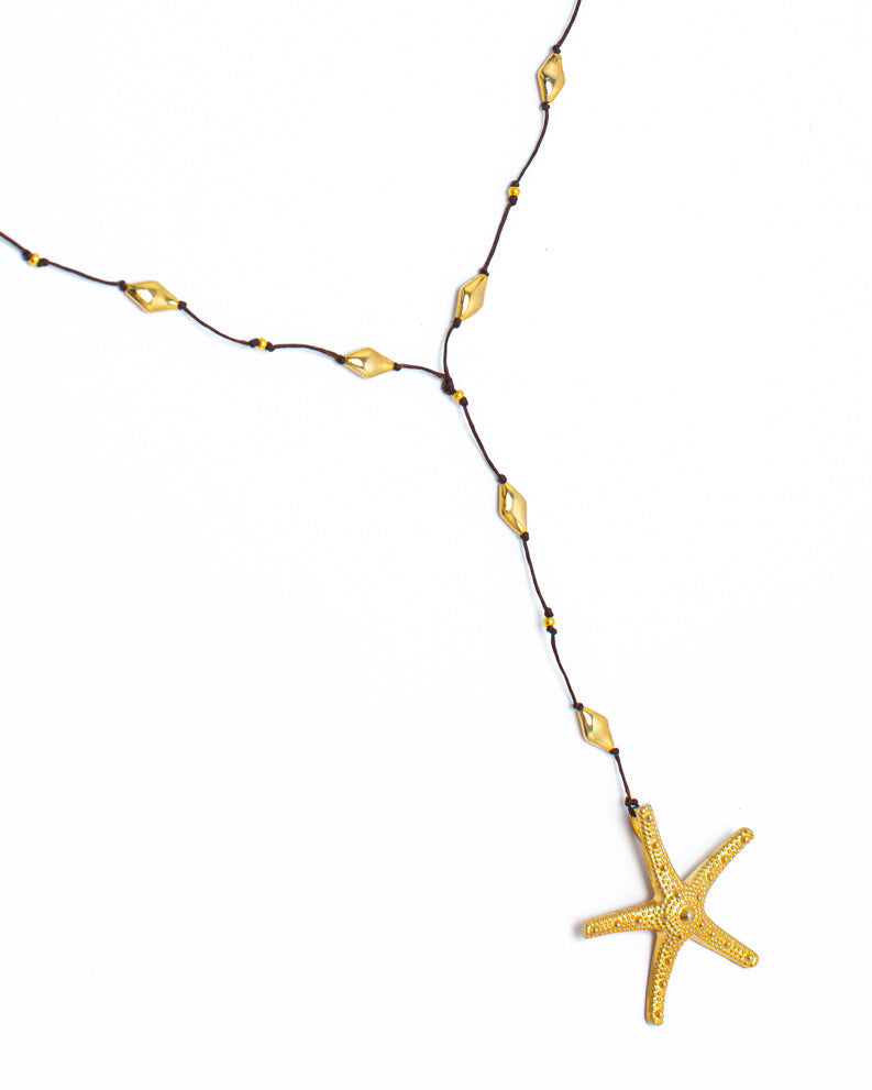 Bumpy Starfish Gold Alloy Necklace | Shop Bali Queen