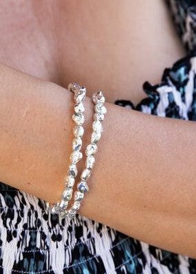 Small Nugget Alloy Stretch Bracelet #24 | Shop Bali Queen