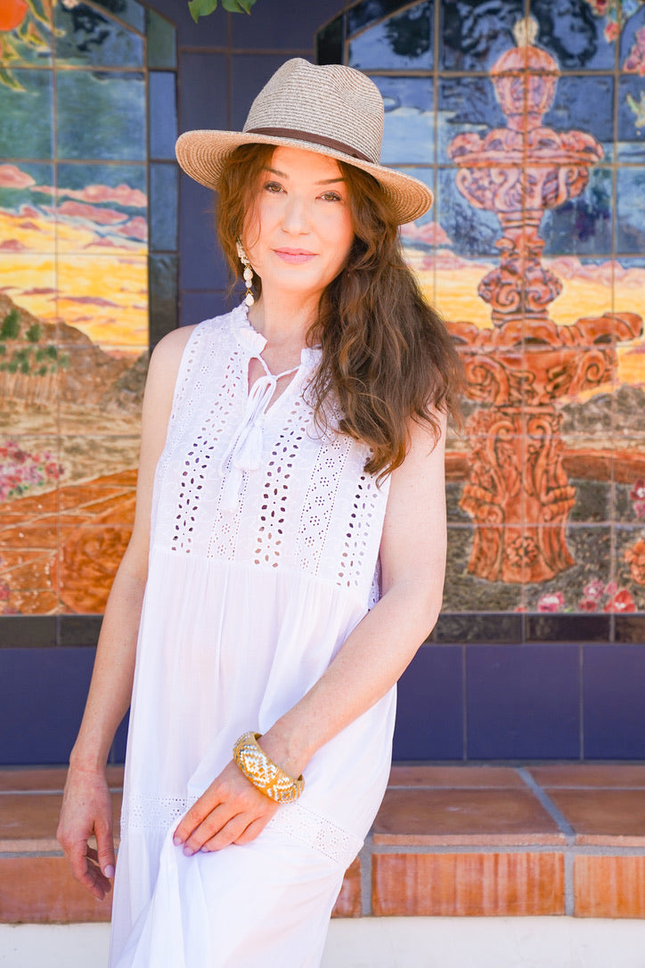 Eyelet Gypsy Maxi Tank Dress | Vacation Ready Maxi Dresses – Boho Chic Styles