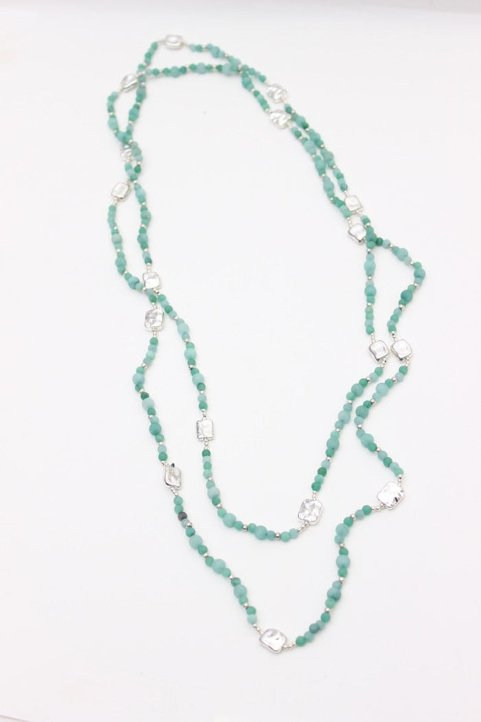 Amazonite Layering Alloy Necklace | Shop Bali Queen