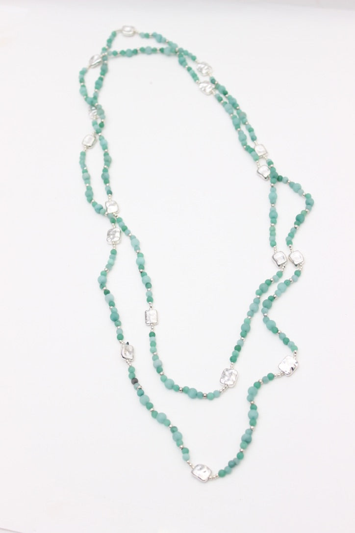 Amazonite Layering Alloy Necklace | Shop Bali Queen