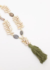 Stone & Shell Tassel Necklace | Shop Bali Queen