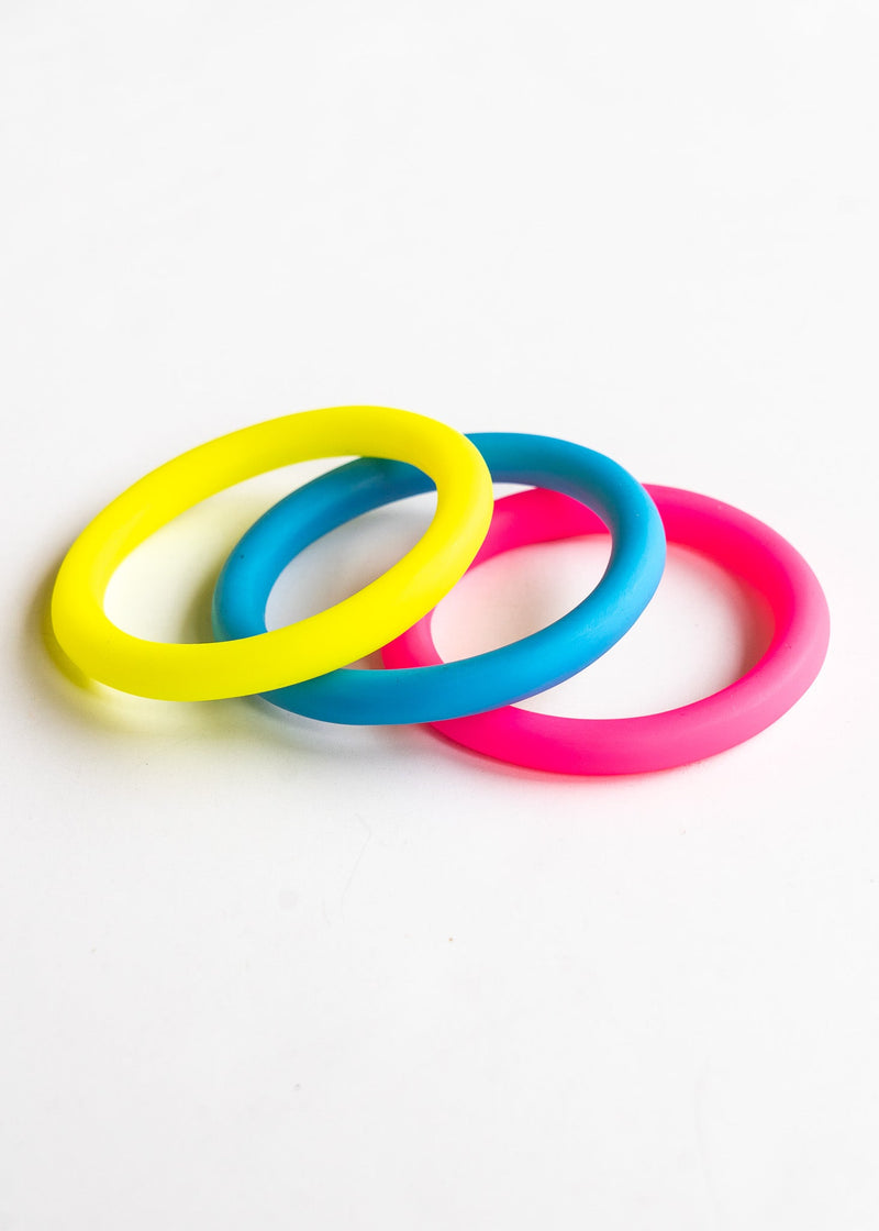 Neon Yellow Resin Bangles | Shop Coco Rose Boutique Beach & Resort Wear