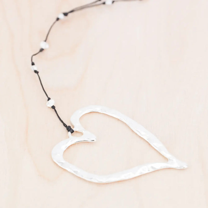 Sm Hammered Open Heart Alloy Necklace | Shop Bali Queen