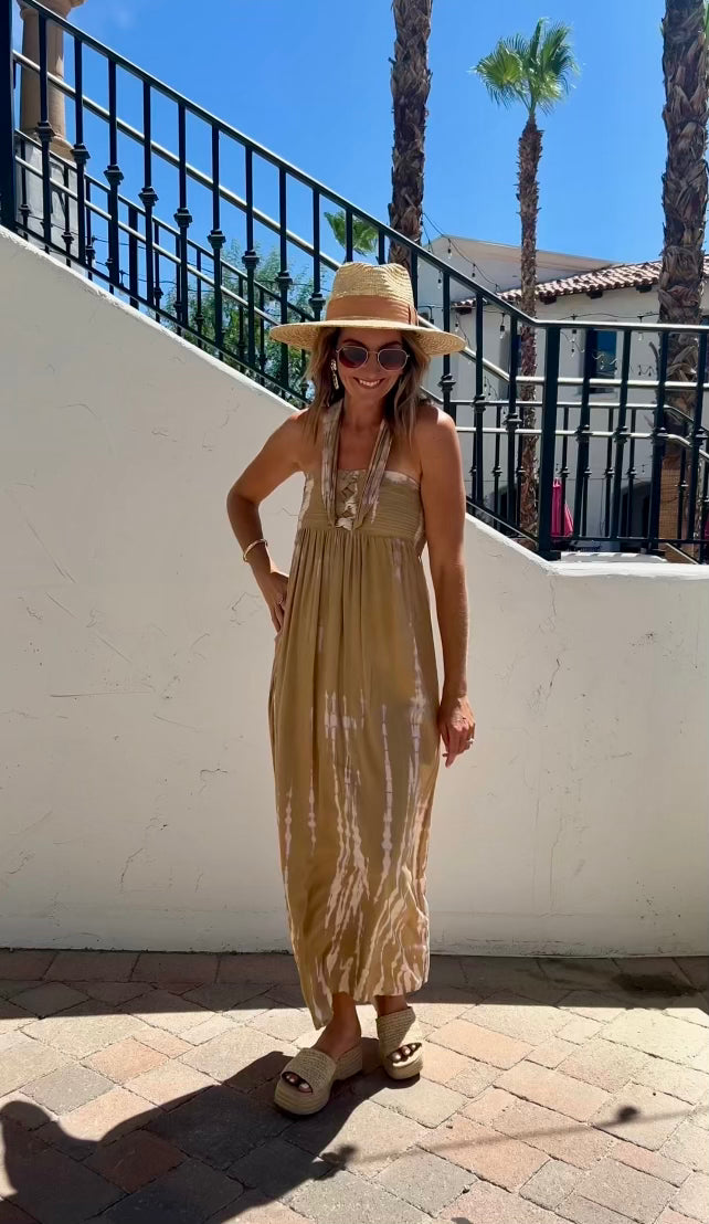 Tie Me Up Maxi | Vacation Ready Maxi Dresses Boho Chic Styles | Coco Rose S/M / Olive / Rayon Tie Me Up Maxi | Vacation Ready Maxi Dresses Boho Chic Styles | Coco Rose S/M / Olive / Rayon
