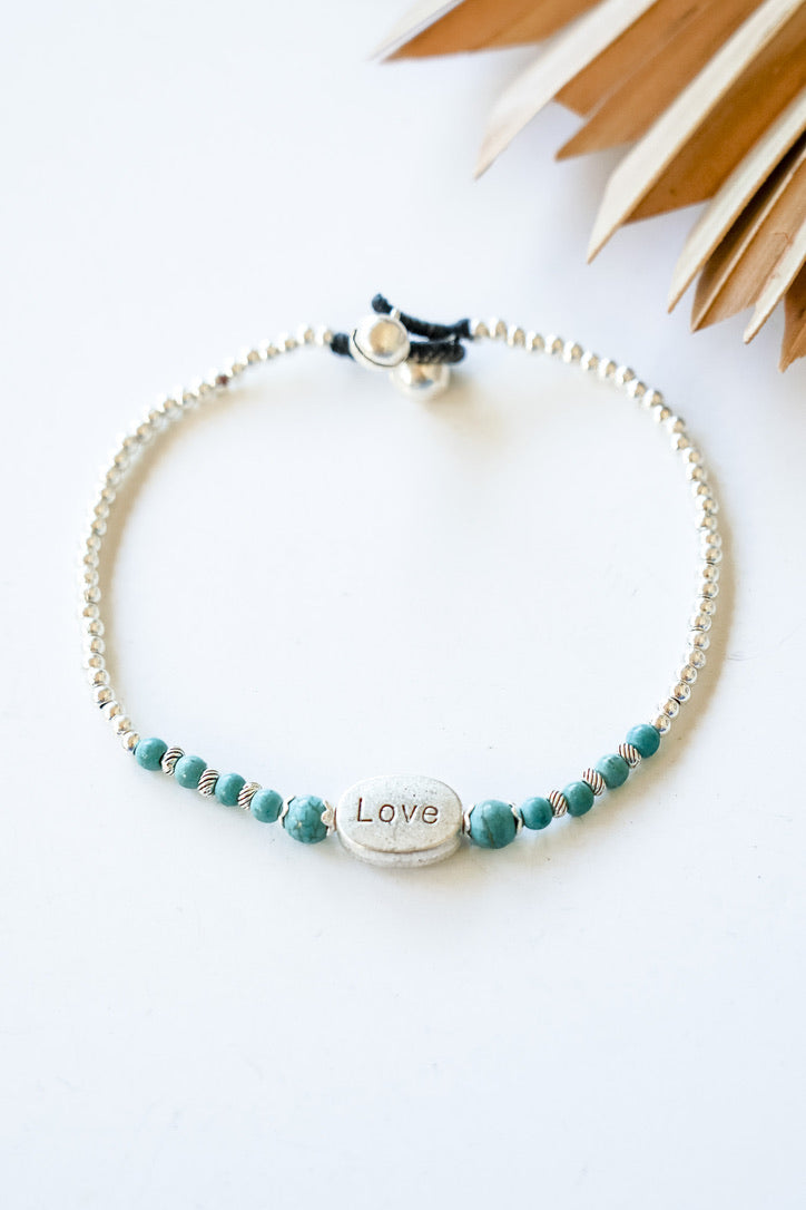 Love Stone Alloy Anklet | Shop Bali Queen