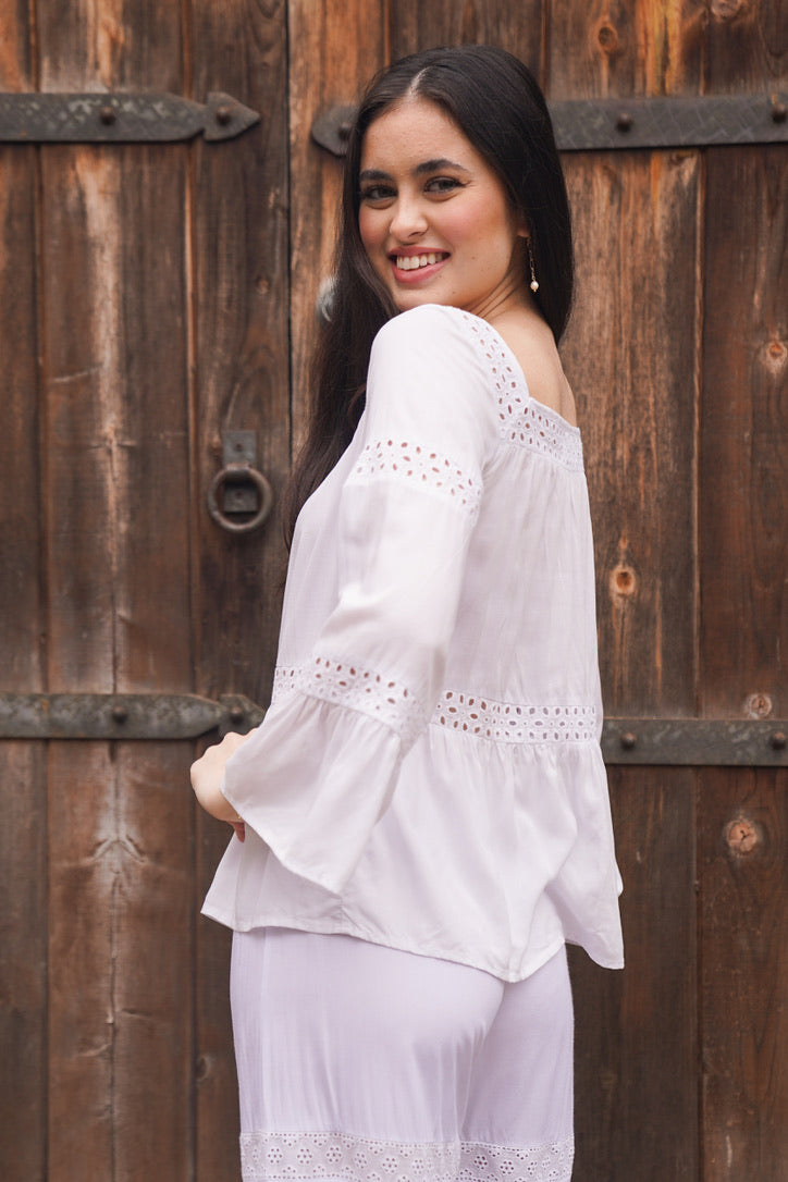 Eyelet Gypsy Top – Coco Rose