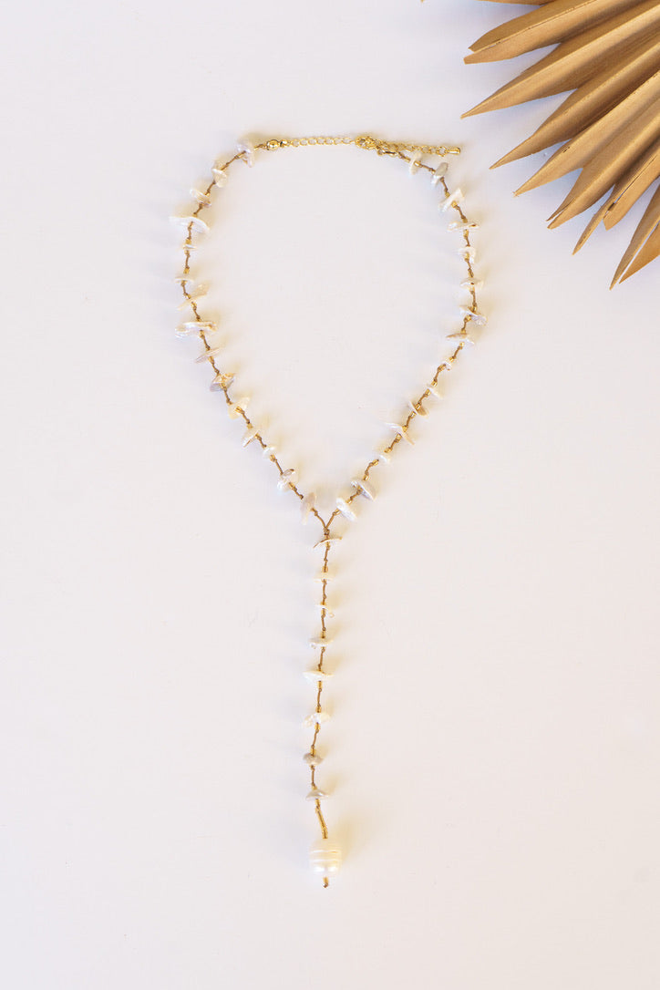 Coastal Pearl Drop Necklace | Shop Coco Rose Boutique Beach & Resort Wear