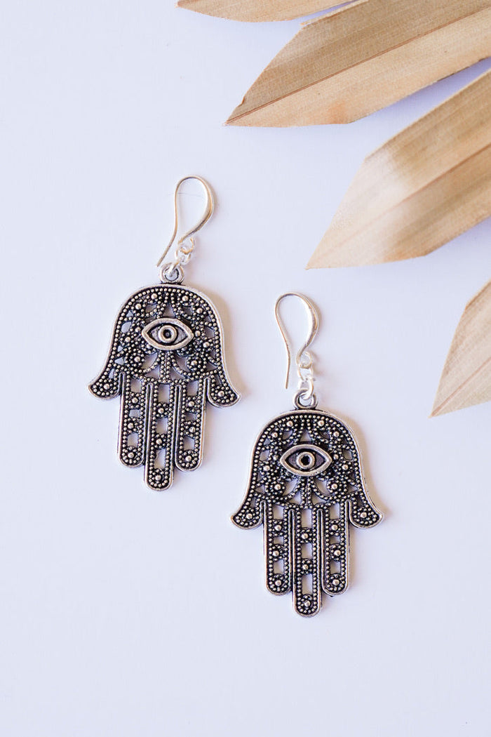 Hamsa Alloy Earring | Shop Bali Queen