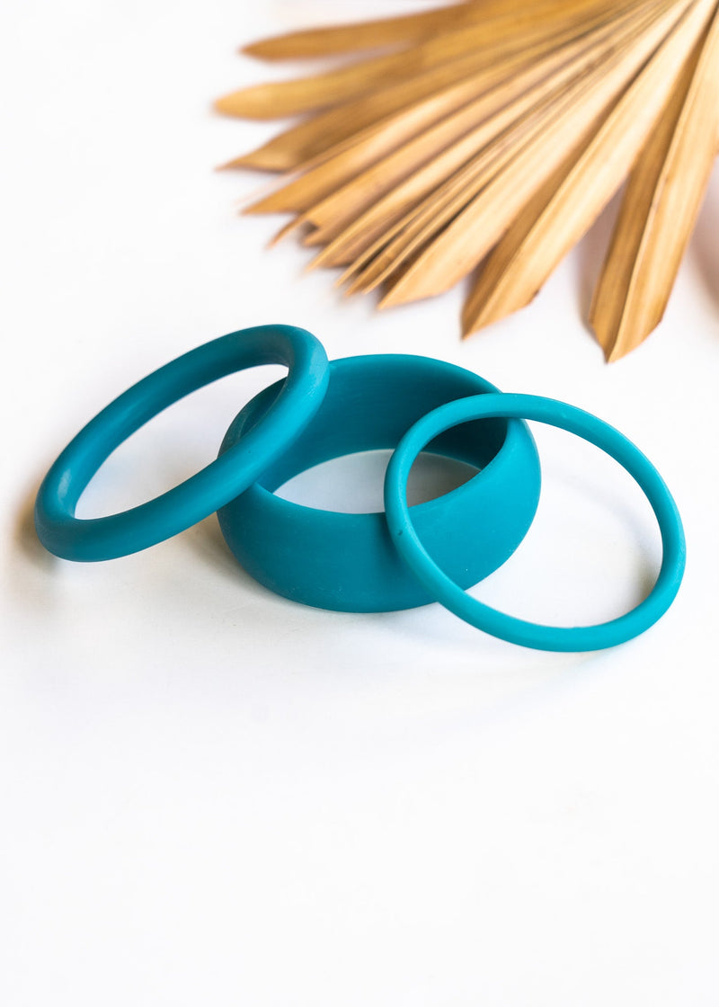 Teal Resin Bangles | Shop Coco Rose Boutique Beach & Resort Wear