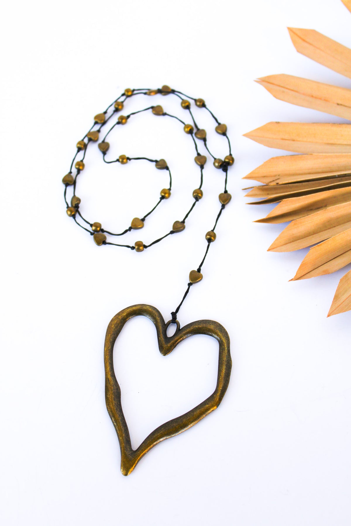 Bronze Open Heart Alloy Necklace | Shop Coco Rose Boutique Beach & Resort Wear