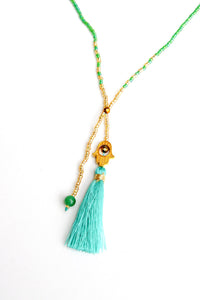 Happy Hamsa Tassel Necklace | Shop Bali Queen