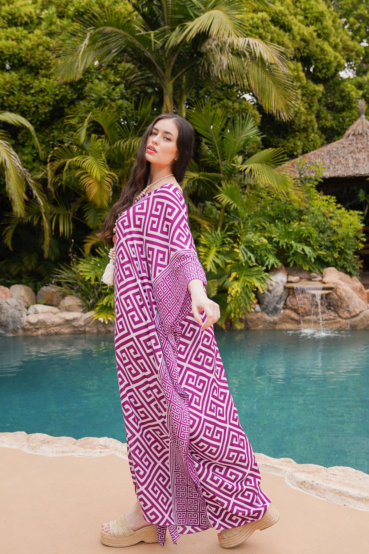 Tribal Tides Long Caftan | Shop Coco Rose Boutique Beach & Resort Wear