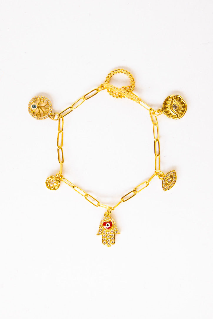 18k Link Protection Charm Bracelet | Shop Bali Queen