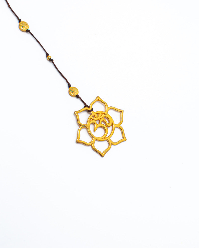 Floral Ohm Gold Alloy Necklace | Shop Bali Queen