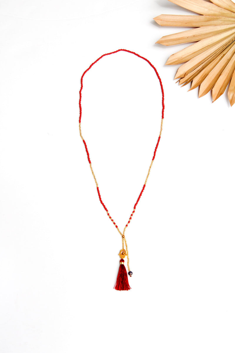 Happy Hamsa Tassel Necklace | Shop Bali Queen