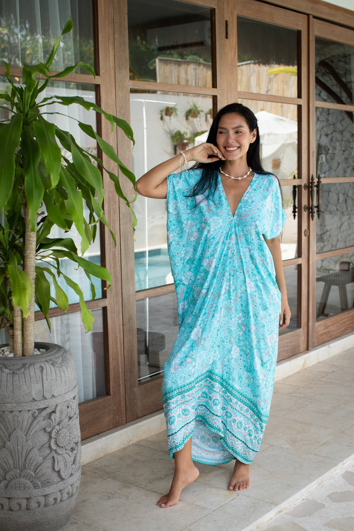 Beach Bloom Long Caftan | Shop Bali Queen