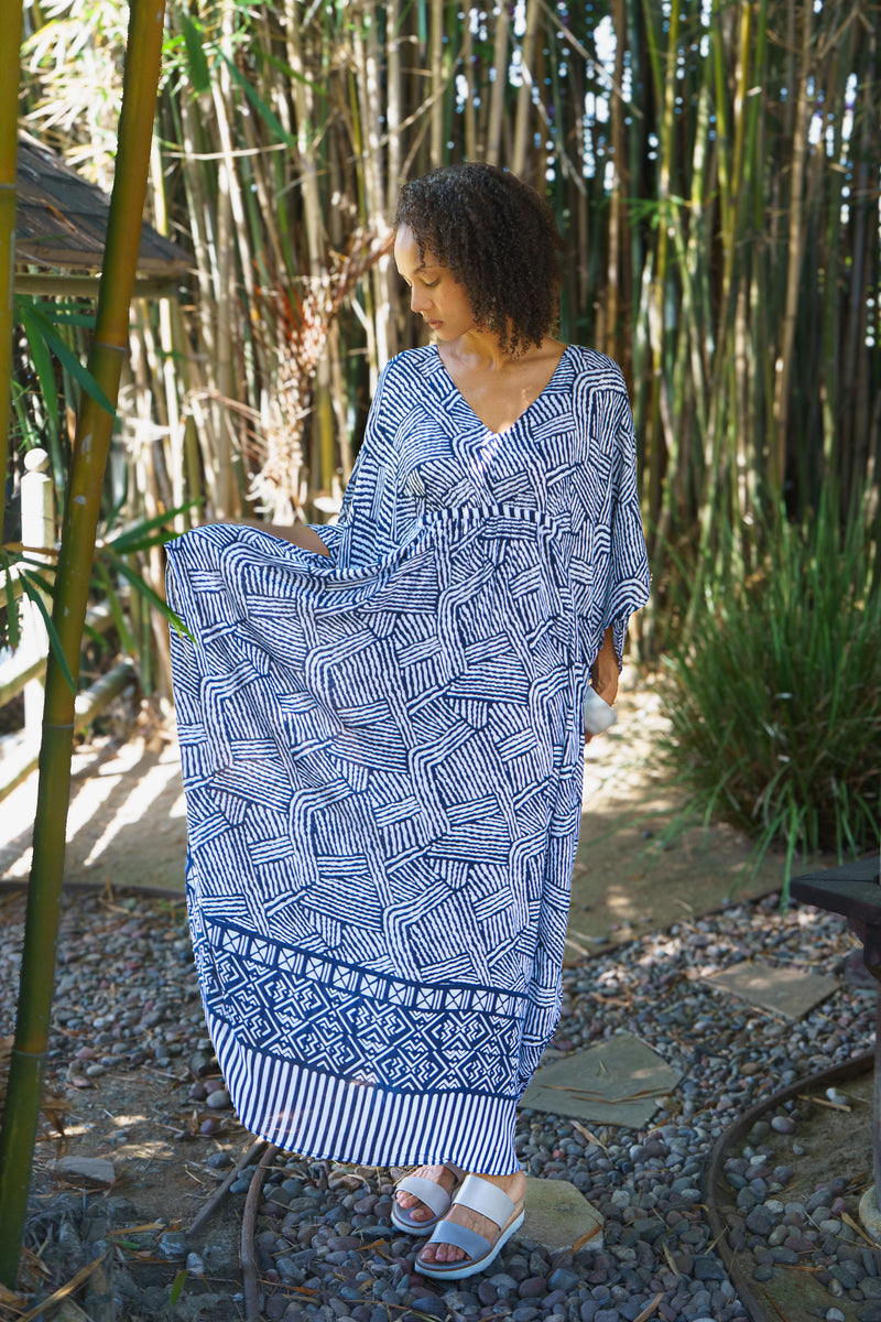 Mojave Cinched Long Caftan Bone / One Size / Rayon