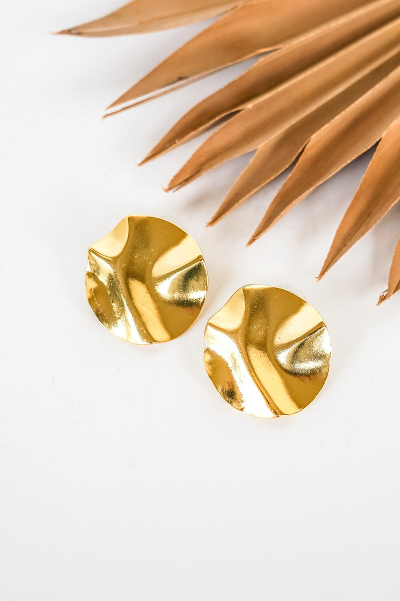Golden Wave Disc Earring | Shop Coco Rose Boutique Beach & Resort Wear