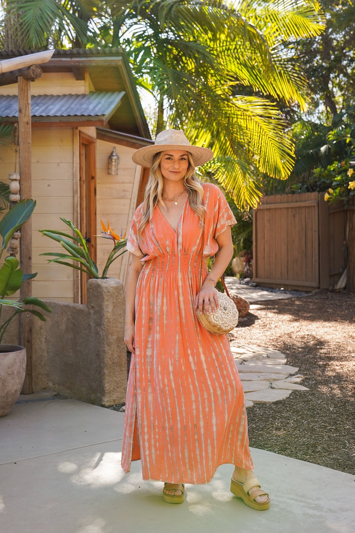 Tia Butterfly Maxi | Vacation Ready Maxi Dresses Boho Chic Styles | Coco Rose Papaya / One Size / Rayon Tia Butterfly Maxi | Vacation Ready Maxi Dresses Boho Chic Styles | Coco Rose Papaya / One Size / Rayon