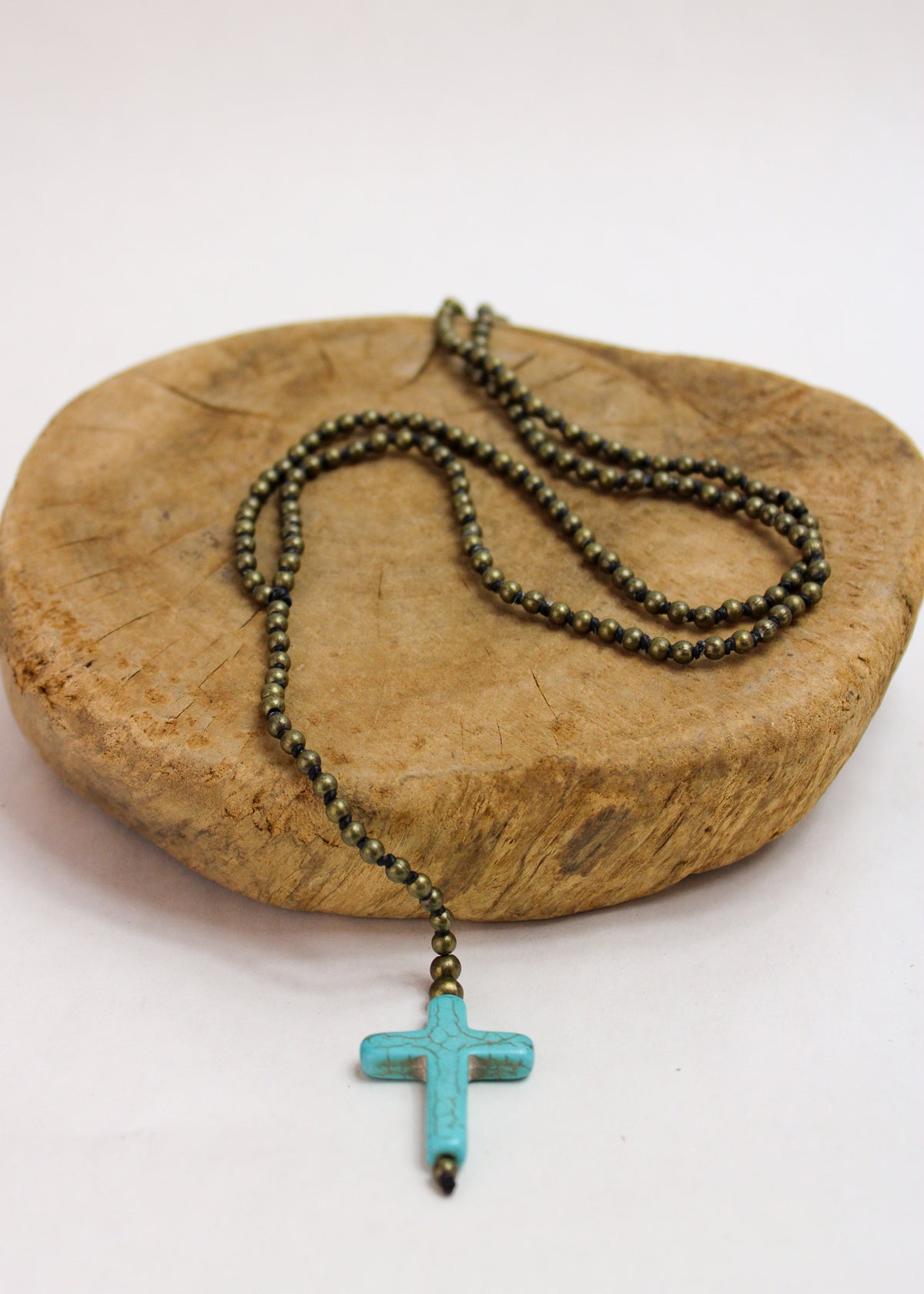 Turquoise Cross Alloy Necklace | Shop Coco Rose Boutique Beach & Resort Wear